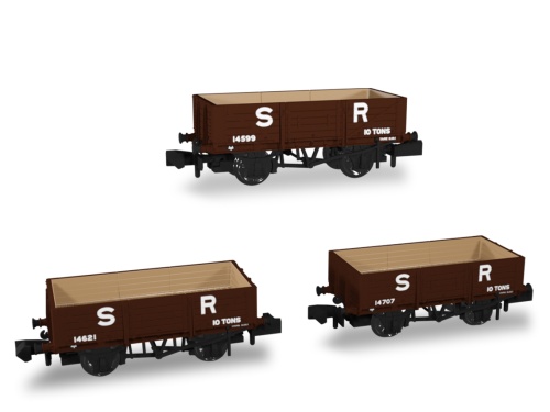 Rapido 942006 SR Livery N Gauge pre- 1936 5 Plank Wagon Pack No: 2